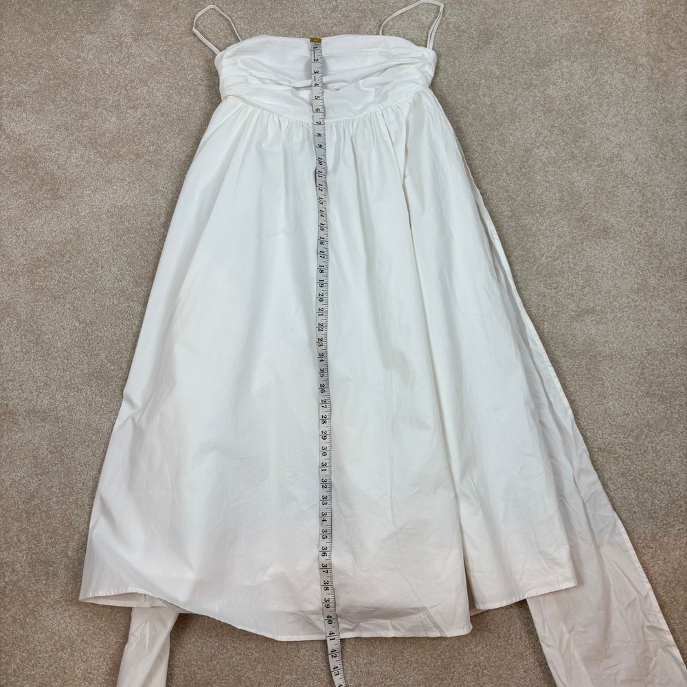 Petal & Pup Alice Bow Back White Midi Dress Tie Back Cotton Size M NWOT - Picture 6 of 8